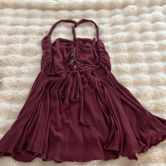 Free People Rosetta Dress Elegant Backless Burgundy/Wine Dress size Small - Picture 2 of 16